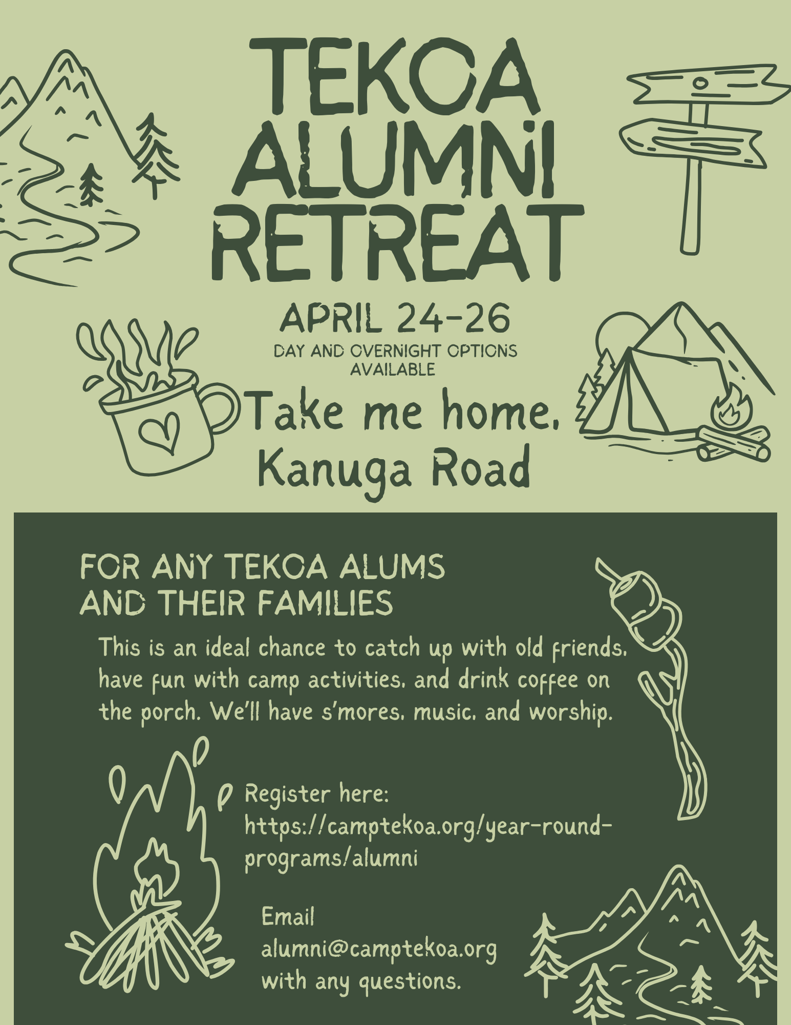 Green Fun Illustrated Kids Summer Camp A4 Flyer